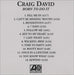 Craig David Born To Do It US Promo CD-R acetate CD ACETATE