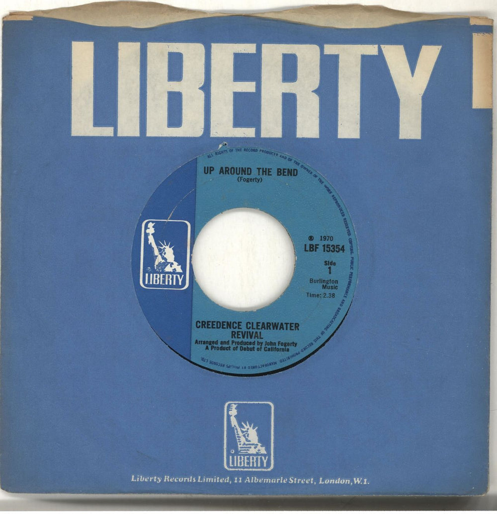 Creedence Clearwater Revival Up Around The Bend - 1st - Wide UK 7" vinyl single (7 inch record / 45) LBF15354