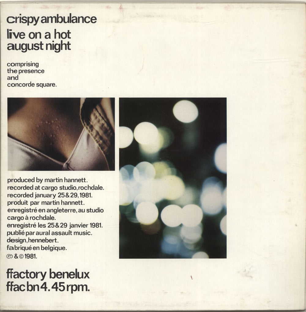 Crispy Ambulance Live On A Hot August Night Belgian 12" vinyl single (12 inch record / Maxi-single) CYA12LI120808