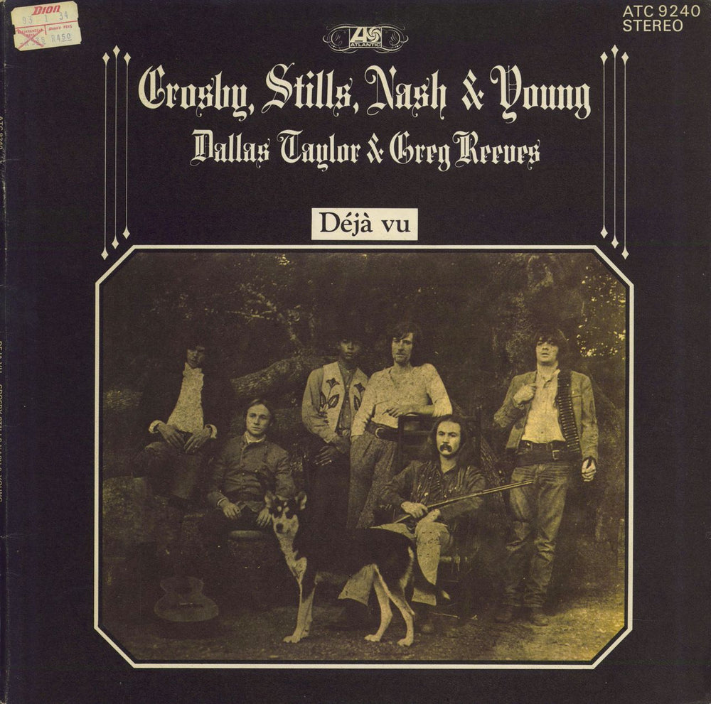 Crosby, Stills, Nash & Young Déjà Vu South African vinyl LP album (LP record) ATC9240