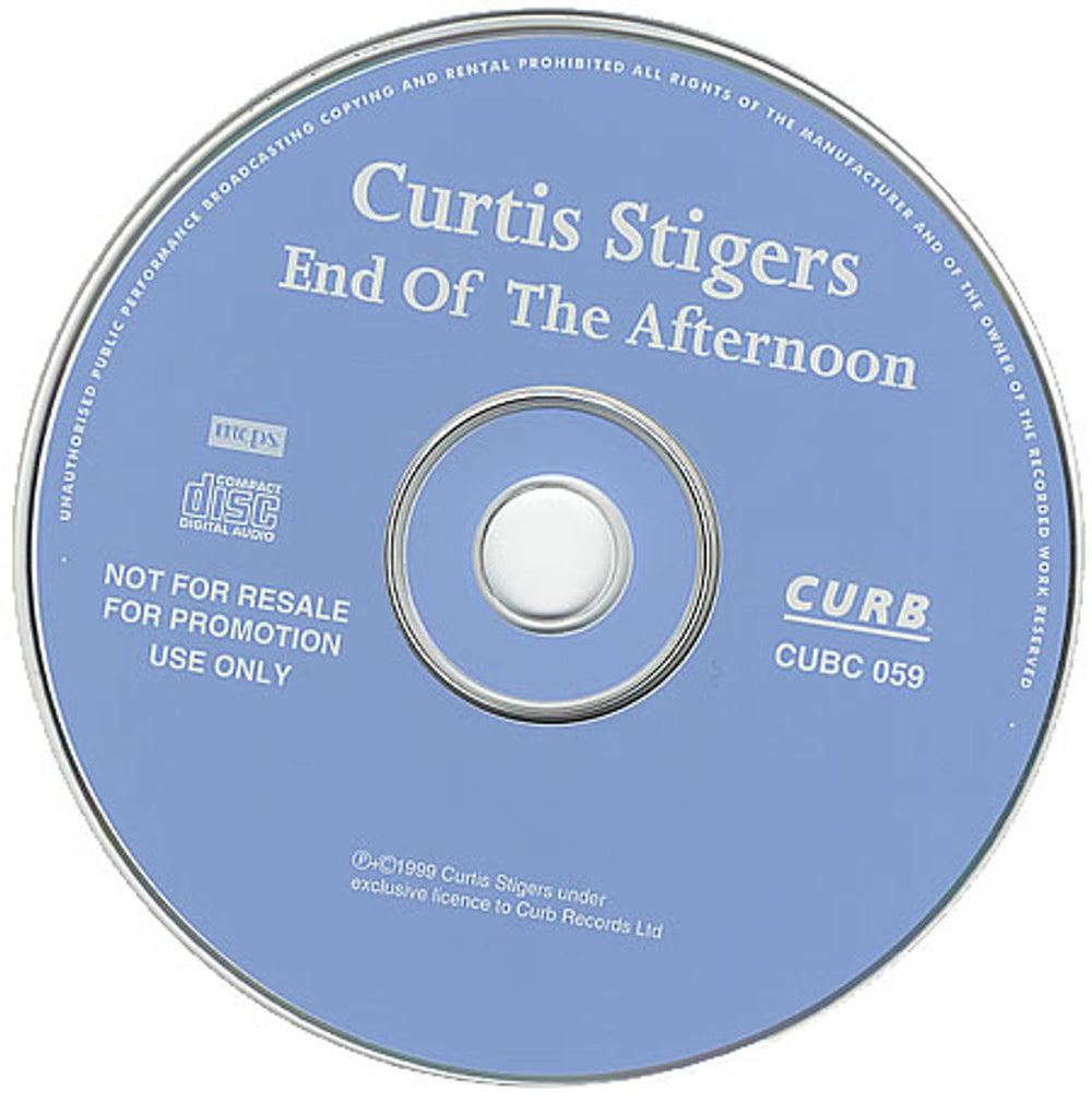 Curtis Stigers End Of The Afternoon UK Promo CD single (CD5 / 5") STGC5EN387308