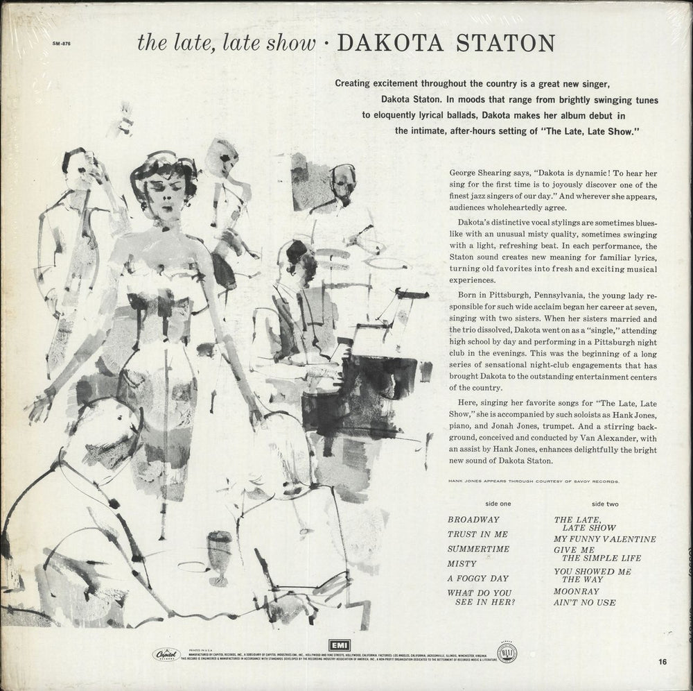 Dakota Staton The Late, Late Show US vinyl LP album (LP record)