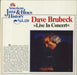 Dave Brubeck Live In Concert German vinyl LP album (LP record) B/2620