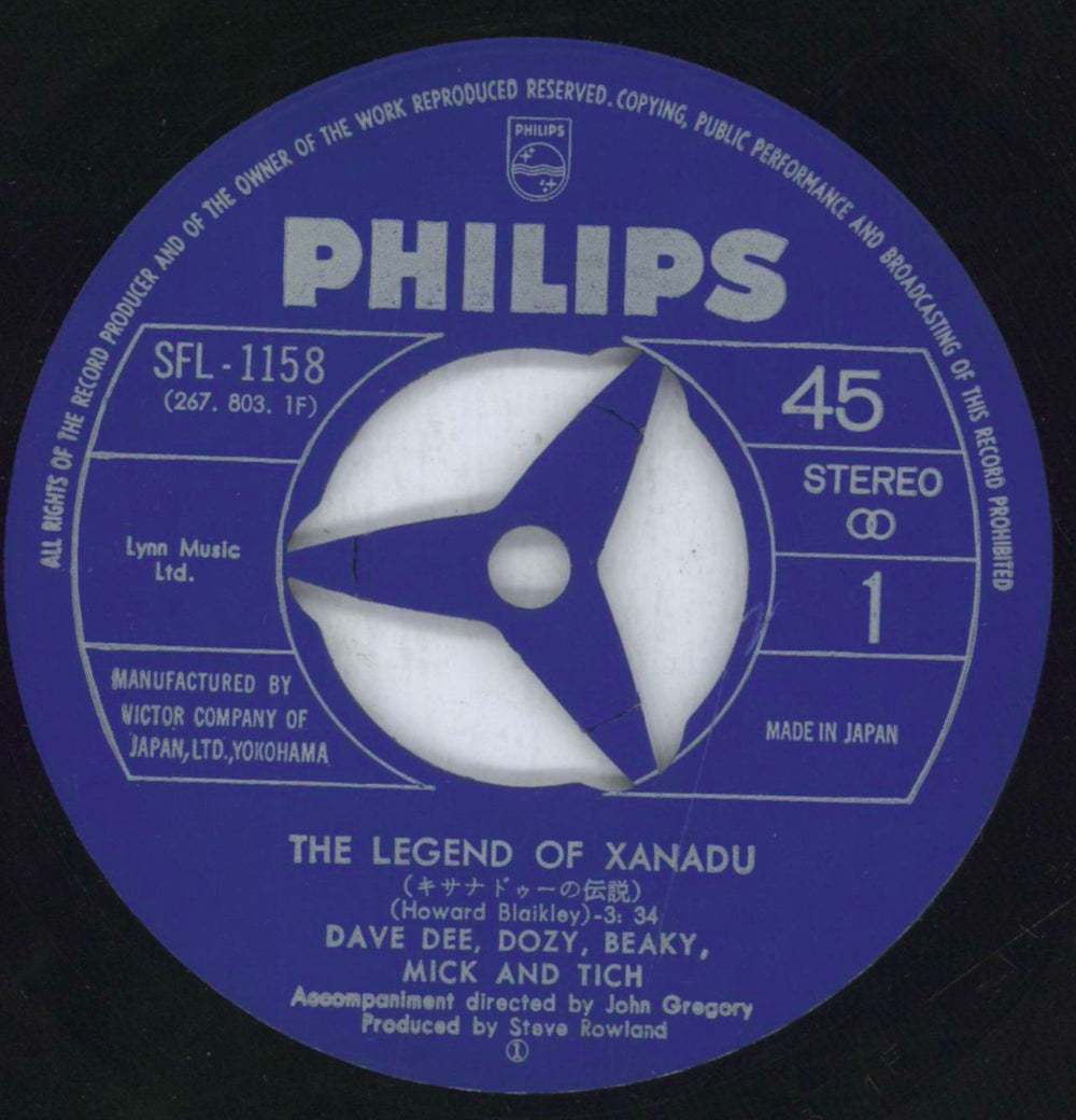 Dave Dee, Dozy, Beaky, Mick & Tich The Legend Of Xanadu - 3pr Japanese 7" vinyl single (7 inch record / 45) DDD07TH818105