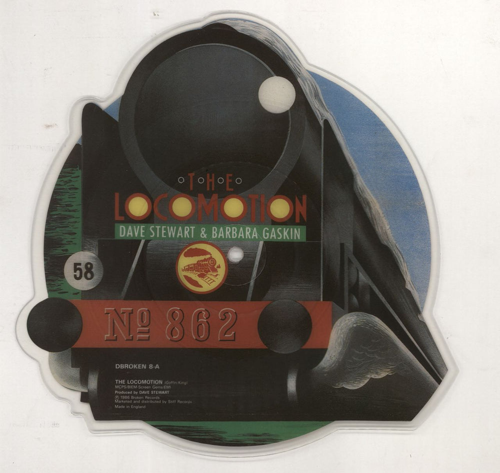 Dave Stewart & Barbara Gaskin The Locomotion UK shaped picture disc (picture disc vinyl record) DBROKEN8