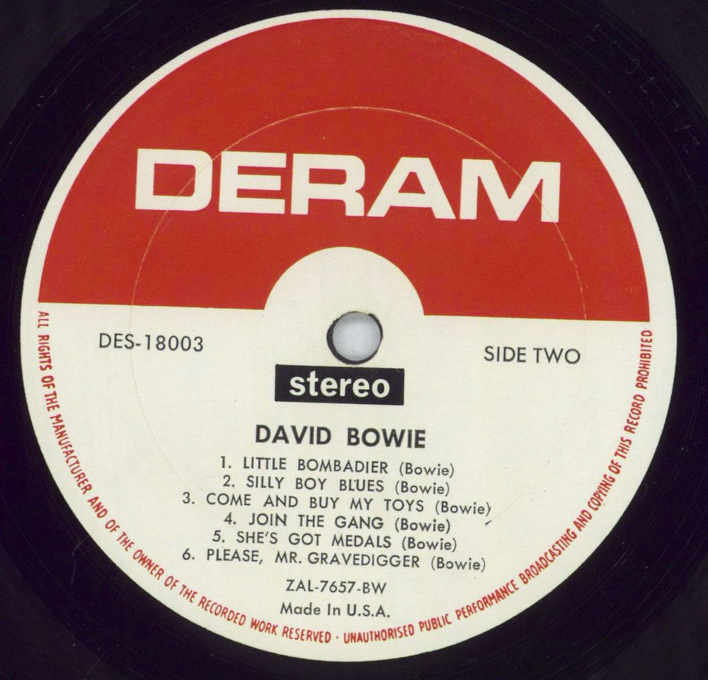 David Bowie David Bowie - Stereo - Promo Stamped US vinyl LP album (LP record)