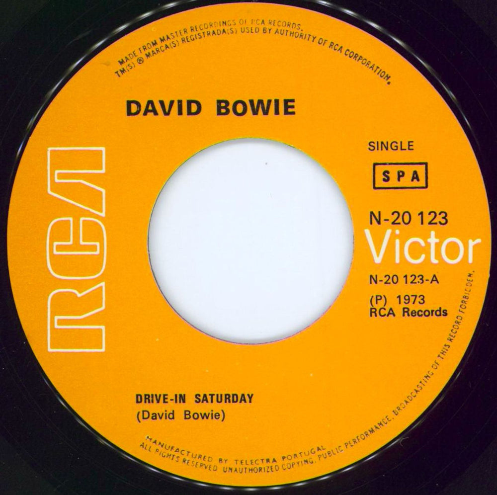 David Bowie Drive-in Saturday - Post 1977 'SPA' issue Portugese 7" vinyl single (7 inch record / 45) BOW07DR775155