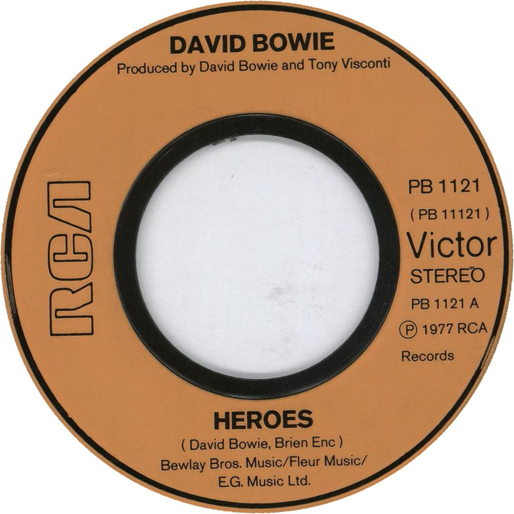 David Bowie Heroes - Jukebox UK 7" vinyl single (7 inch record / 45) PB1121