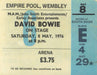 David Bowie Isolar + Wembley Ticket US tour programme