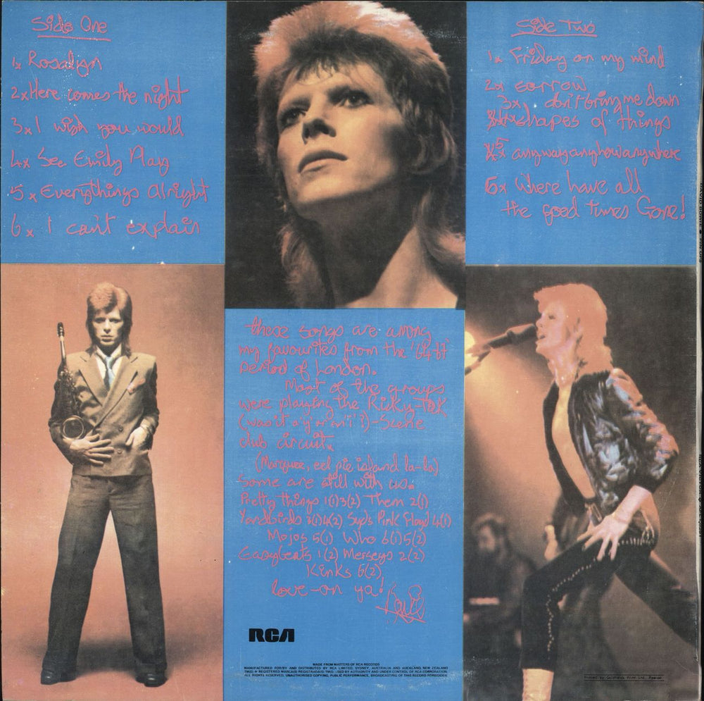 David Bowie Pin Ups Australian vinyl LP album (LP record)