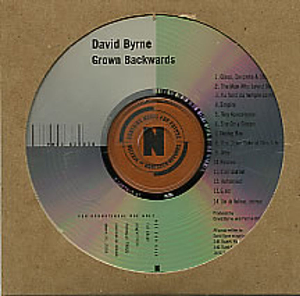 David Byrne Grown Backwards US Promo CD album (CDLP) PRCD-301358