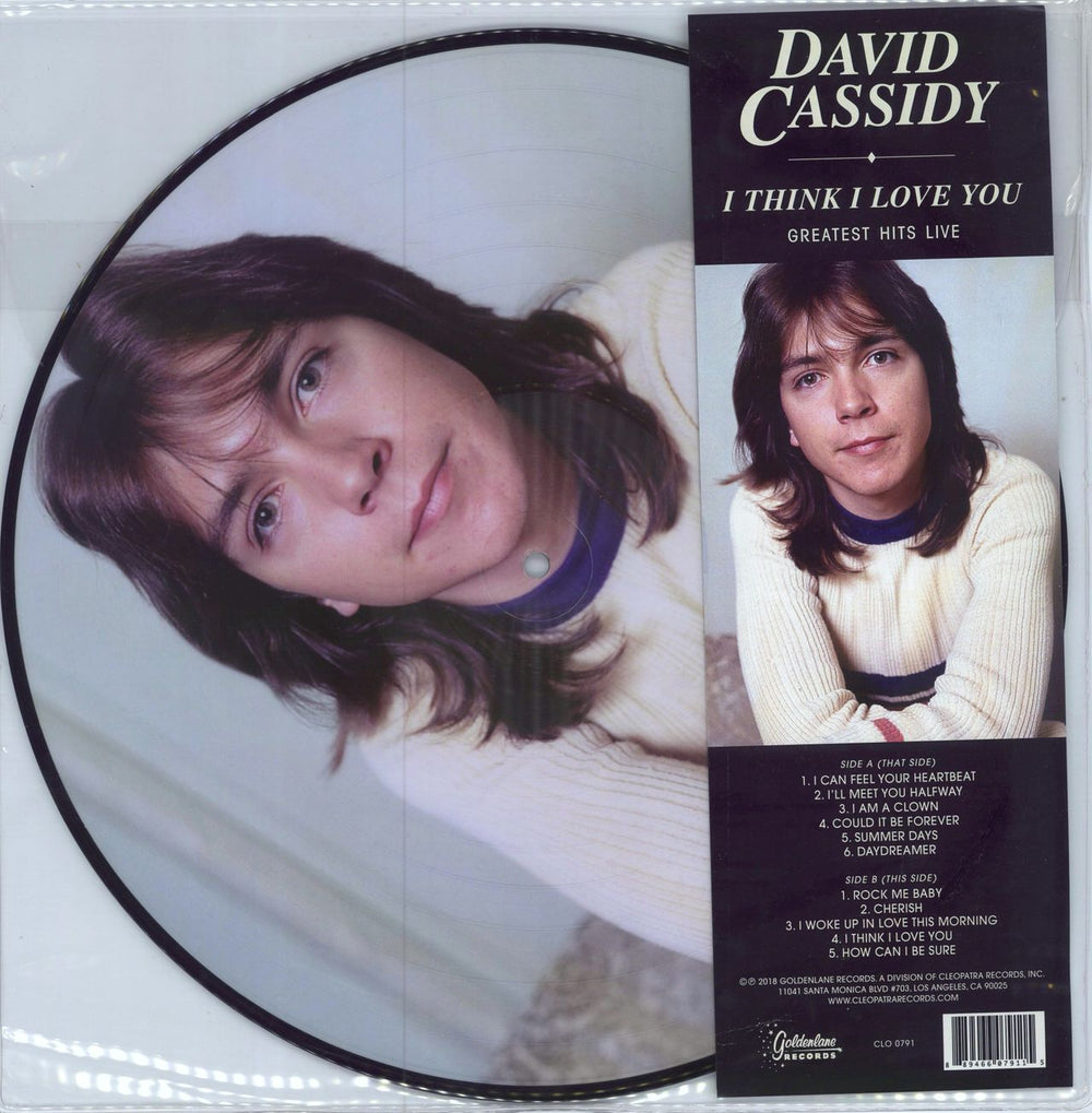 David Cassidy I Think I Love You (Greatest Hits Live) UK picture disc LP (vinyl picture disc album) CLO0791