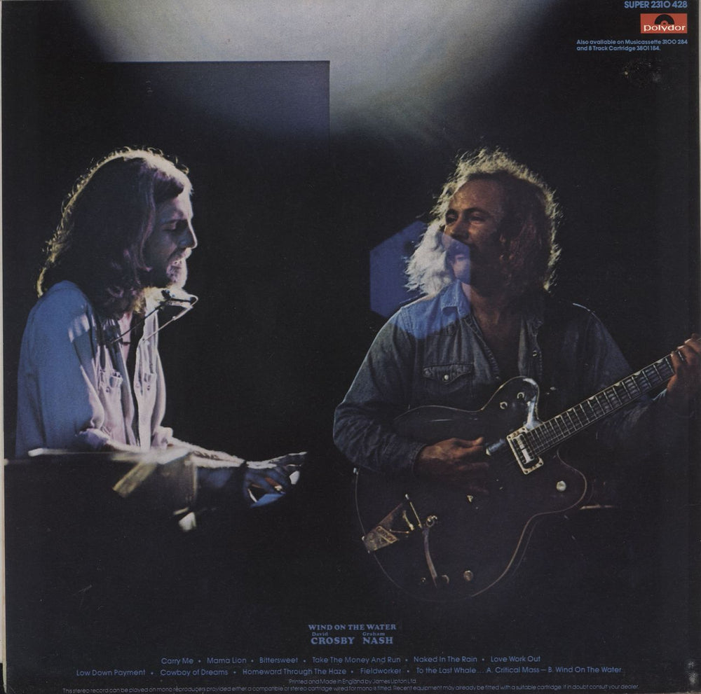 David Crosby & Graham Nash Wind On The Water UK vinyl LP album (LP record)