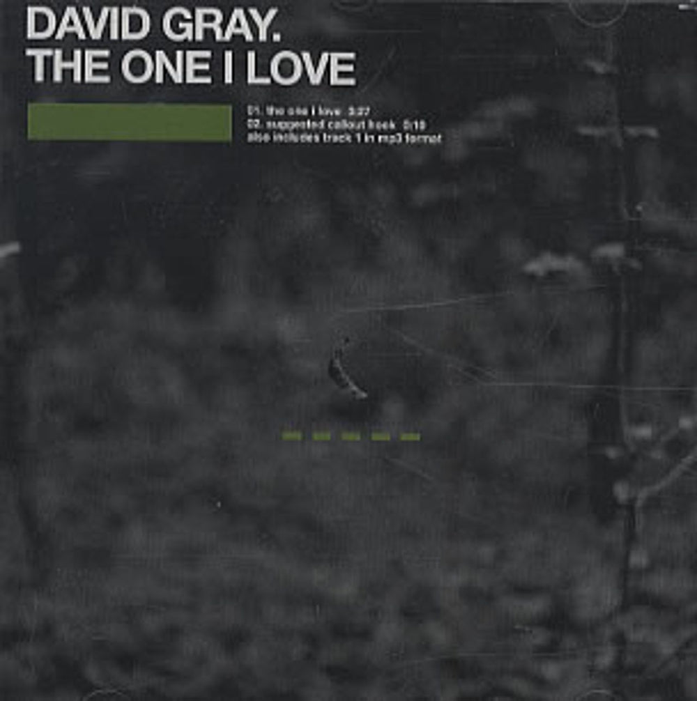 David Gray The One I Love US Promo CD single (CD5 / 5") 71375-2