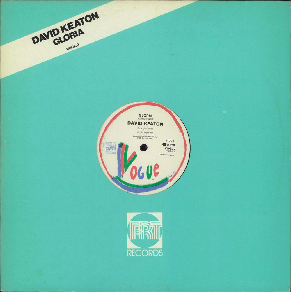 David Keaton Gloria UK 12" vinyl single (12 inch record / Maxi-single) VOGL2