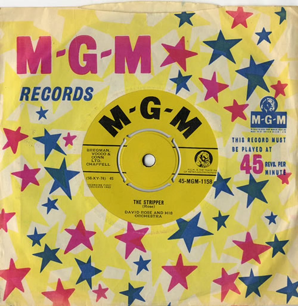 David Rose The Stripper UK 7" vinyl single (7 inch record / 45) 45-MGM-1158