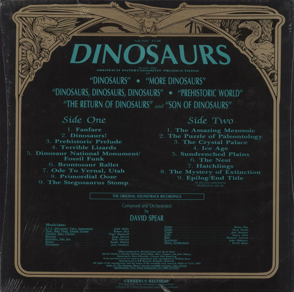 David Spear Dinosaurs OST - Shrink US vinyl LP album (LP record)