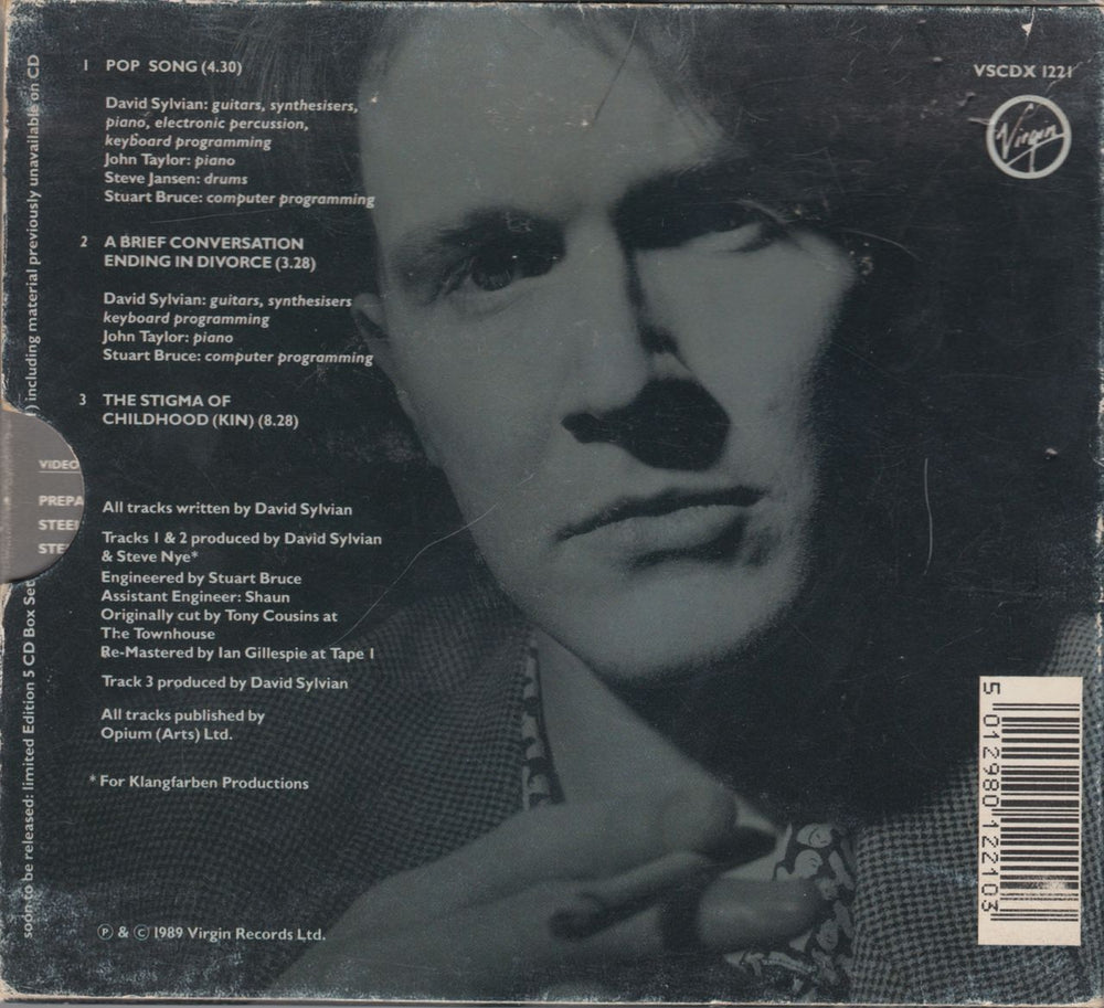 David Sylvian Pop Song - Slide-out Box - EX UK CD single (CD5 / 5") SYLC5PO261394
