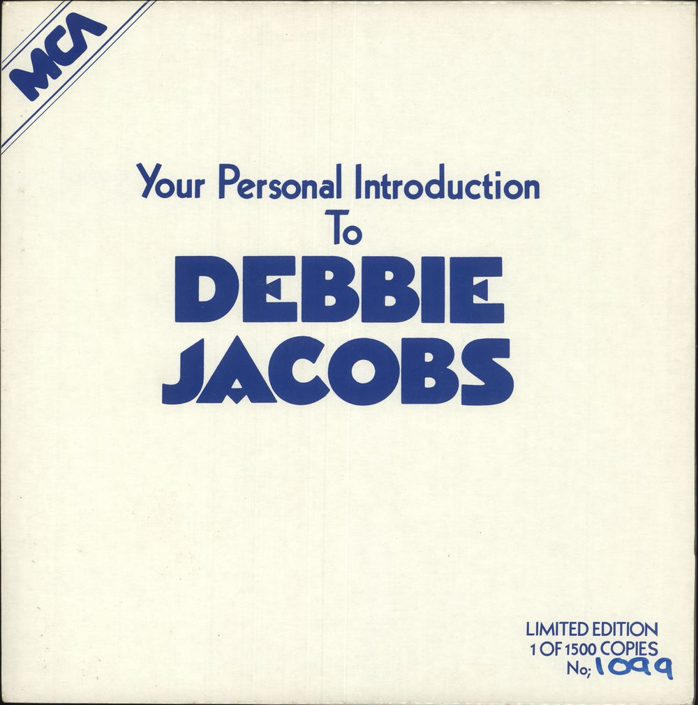 Debbie Jacobs Your Personal Introduction To Debbie Jacobs UK Promo 12" vinyl single (12 inch record / Maxi-single) MCAT520