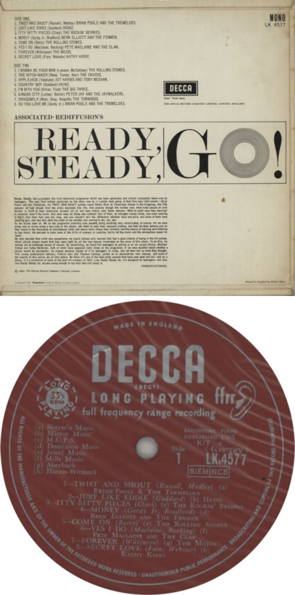 Decca Ready, Steady, Go! UK vinyl LP album (LP record) D1KLPRE331890