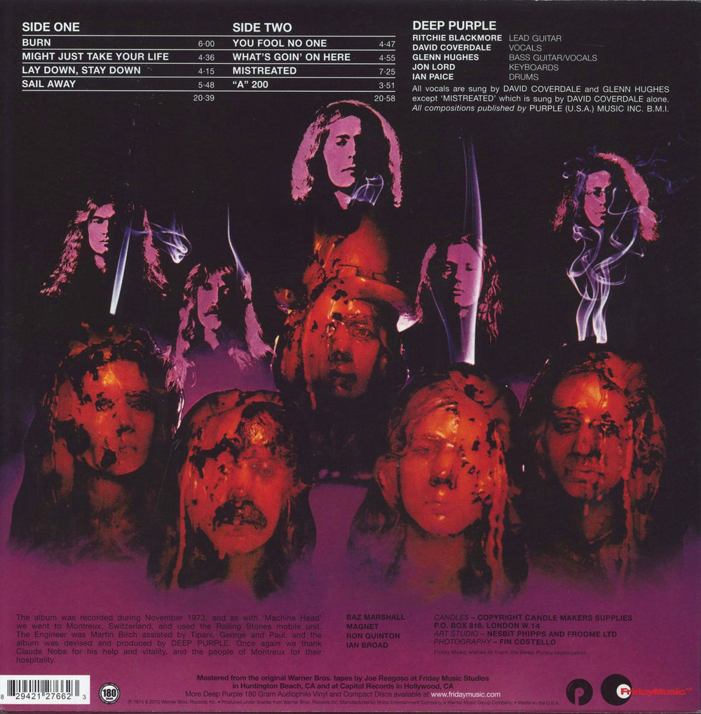 Deep Purple Burn - 180gm US vinyl LP album (LP record)