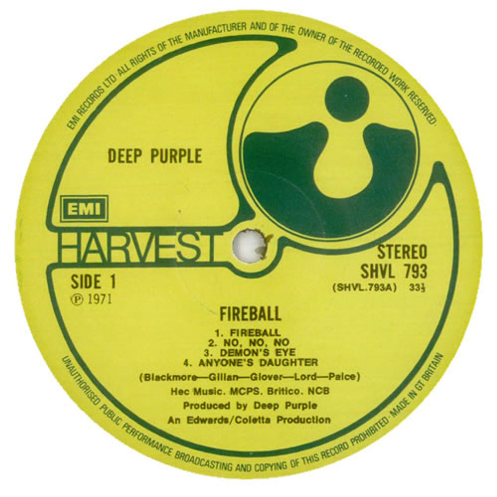 Deep Purple Fireball - 2nd UK vinyl LP album (LP record) DEELPFI362903