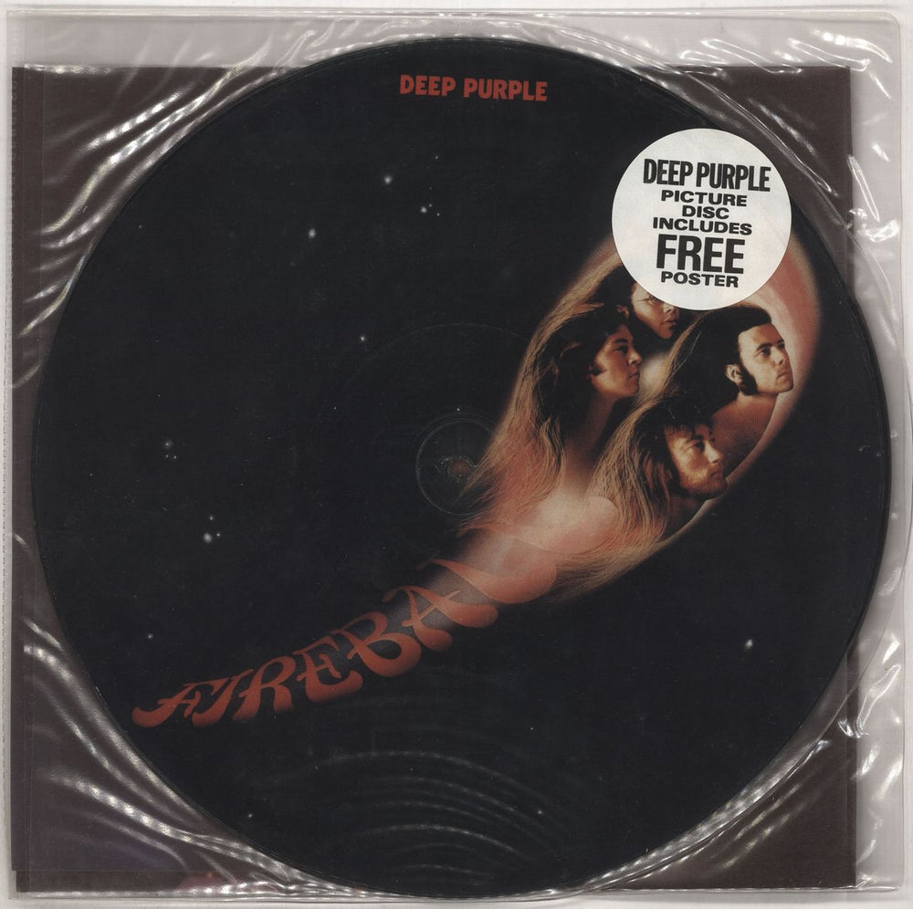 Deep Purple Fireball + Poster UK picture disc LP (vinyl picture disc album) EJ2603440