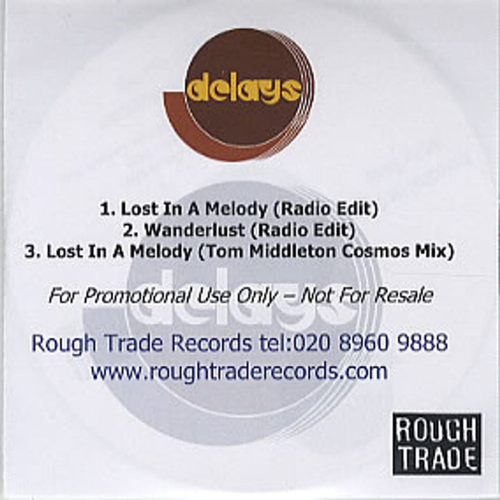 Delays Lost In A Melody UK Promo CD-R acetate CD-R ACETATE