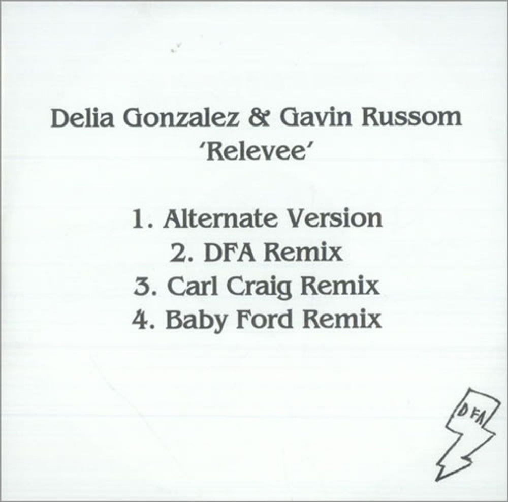 Delia Gonzalez & Gavin Russom Relevee UK Promo CD-R acetate CD-R ACETATE