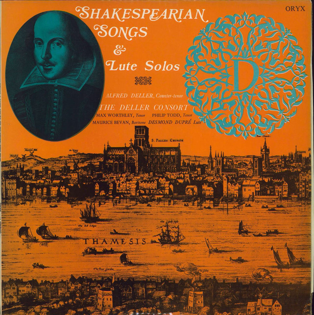 Deller Consort Shakesperian Songs & Lute Solos UK vinyl LP album (LP record) ORYX1526