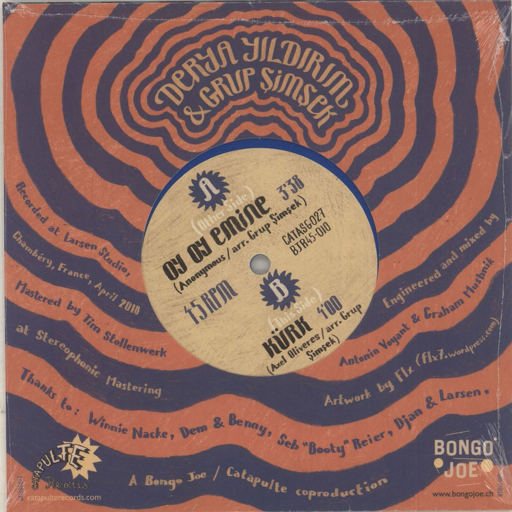 Derya Yildirim & Grup Simsek Oy Oy Emine - Blue Vinyl - Sealed French 7" vinyl single (7 inch record / 45)