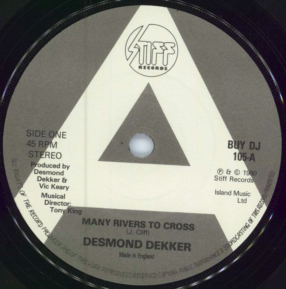 Desmond Dekker Many Rivers To Cross - 'A' Label + Sleeve UK Promo 7" vinyl single (7 inch record / 45) DDK07MA783602