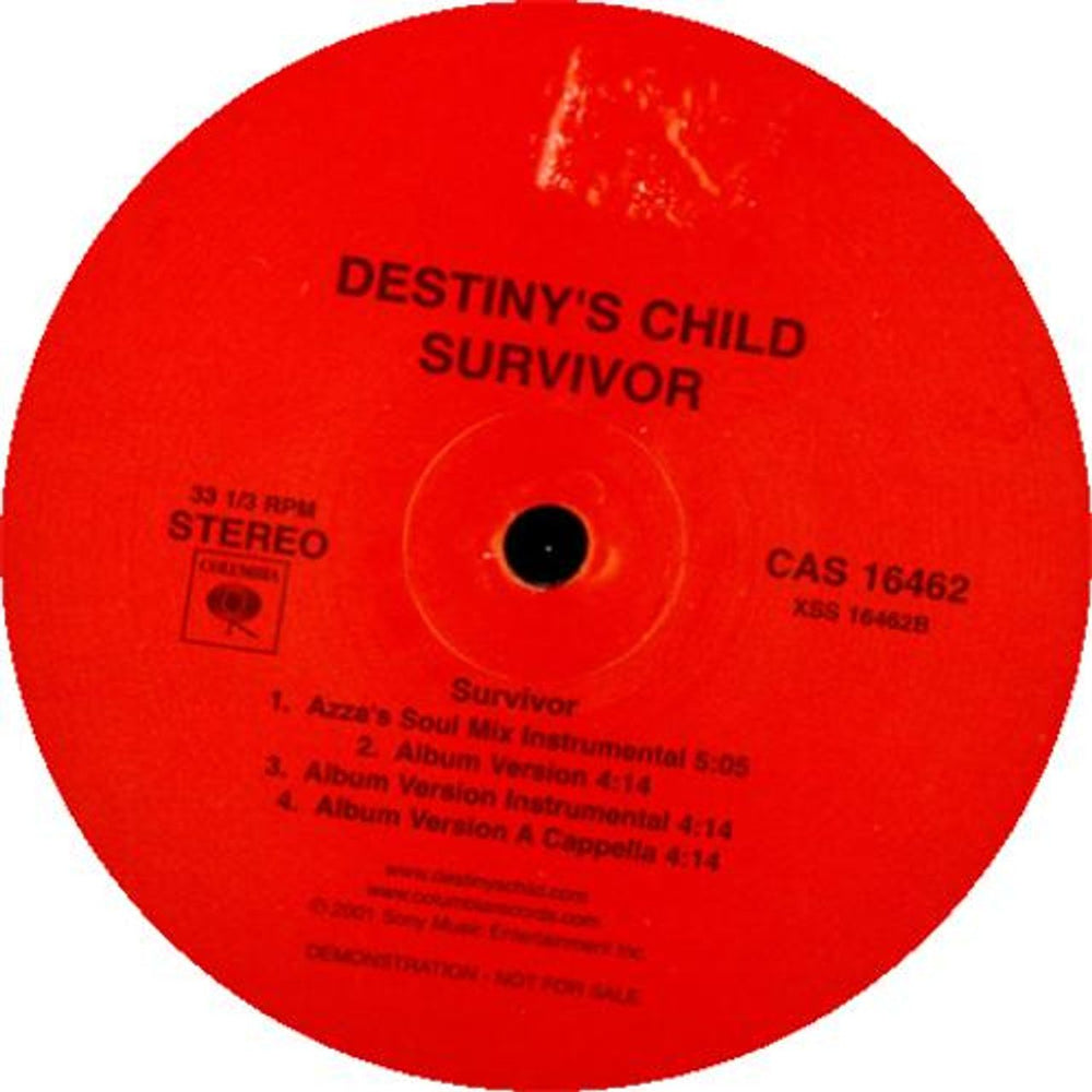 Destiny's Child Survivor US Promo 12" vinyl single (12 inch record / Maxi-single) CAS16462