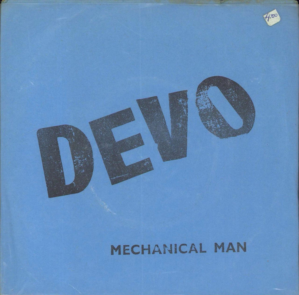 Devo Mechanical Man - Blue cover UK 7" vinyl single (7 inch record / 45) NICE1