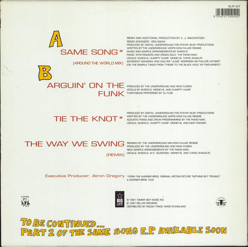 Digital Underground Same Song - Part 2 UK 12" vinyl single (12 inch record / Maxi-single) 5016721200402