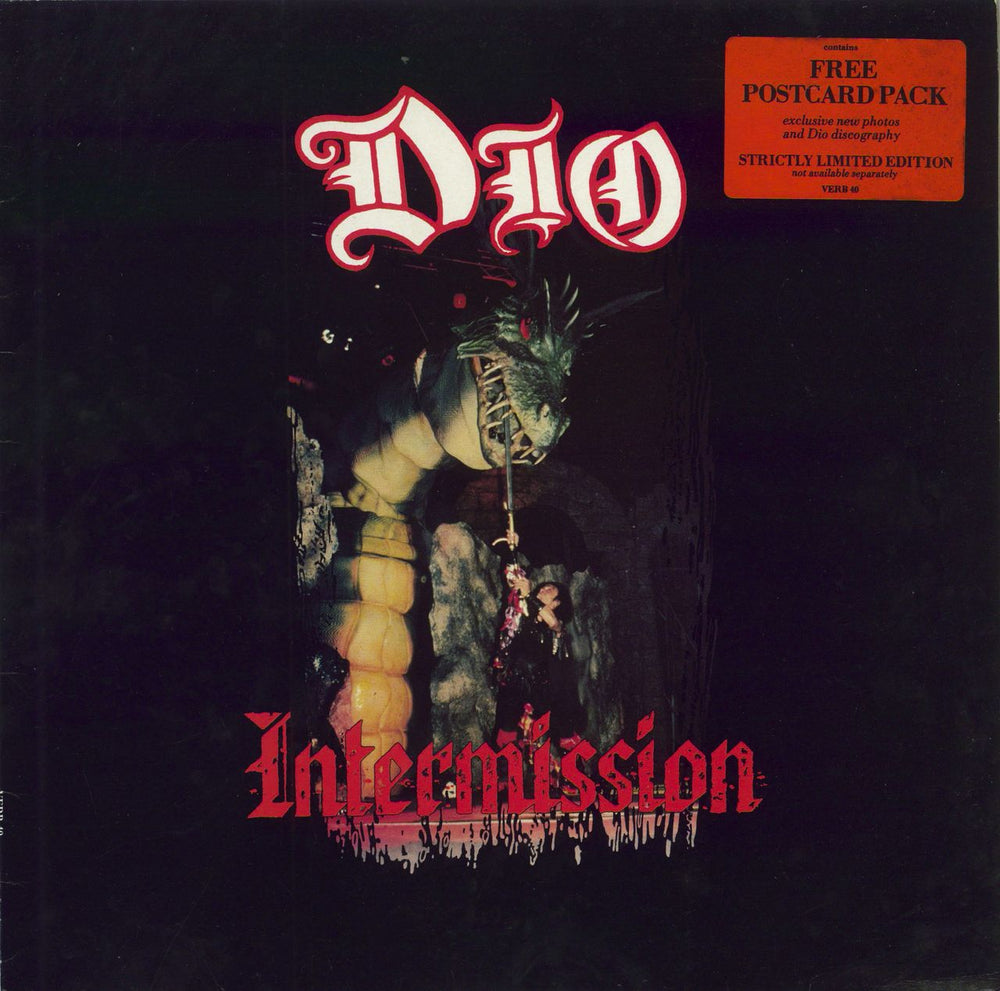 Dio Intermission + postcards UK vinyl LP album (LP record) VERB40