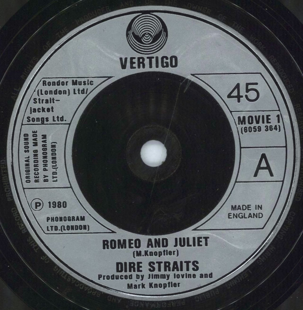 Dire Straits Romeo And Juliet + Red & Blue Sleeve UK 7" vinyl single (7 inch record / 45) DIR07RO174827