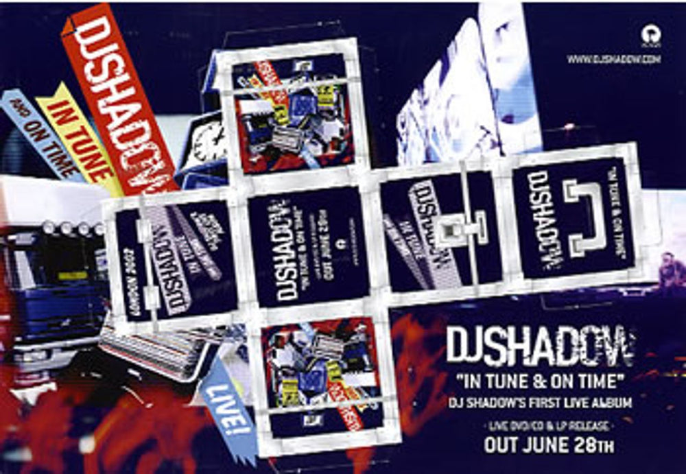 DJ Shadow In Tune & On Time UK Promo display DISPLAY CARD