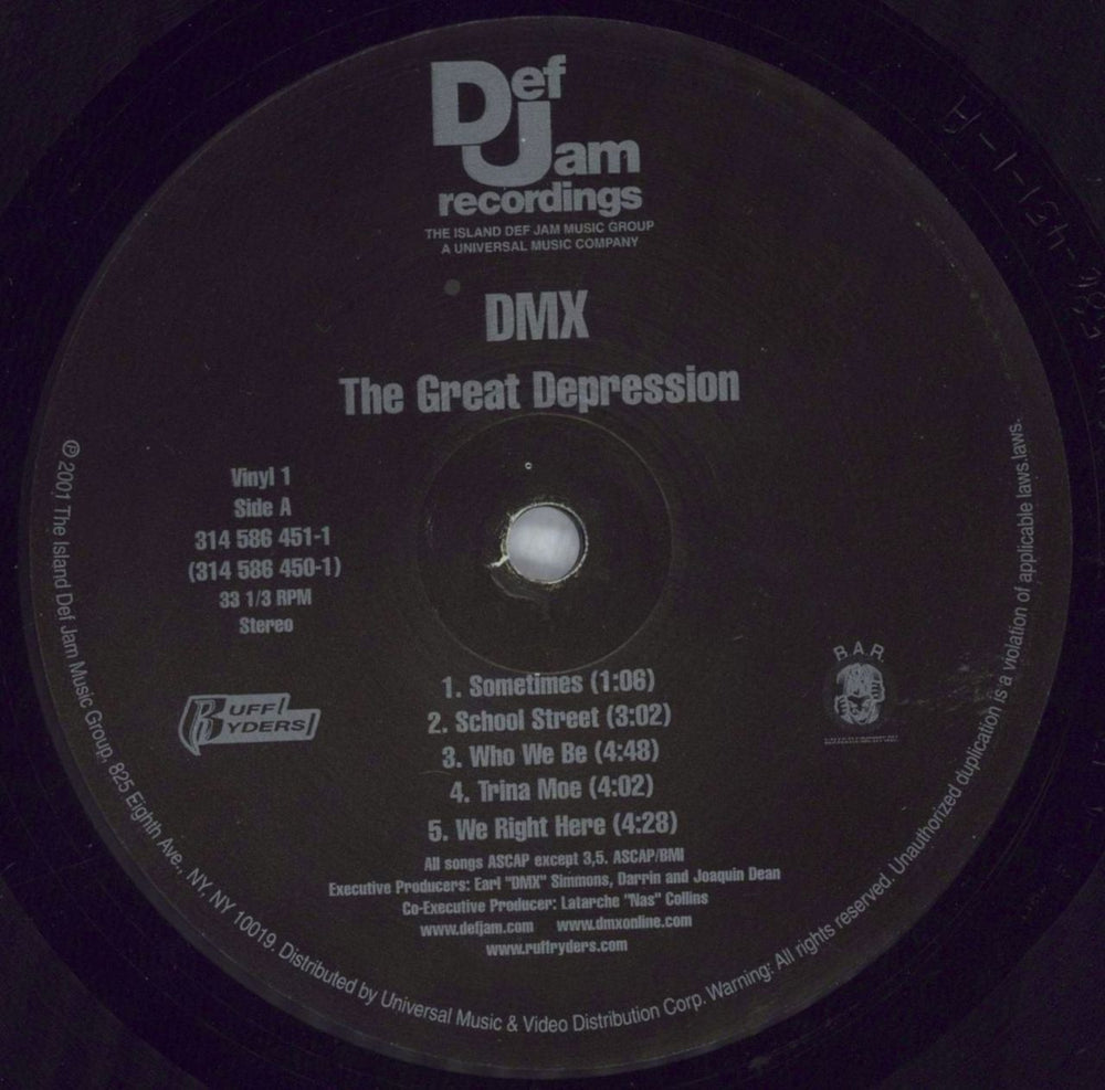 DMX The Great Depression US 2-LP vinyl record set (Double LP Album) DMX2LTH826880