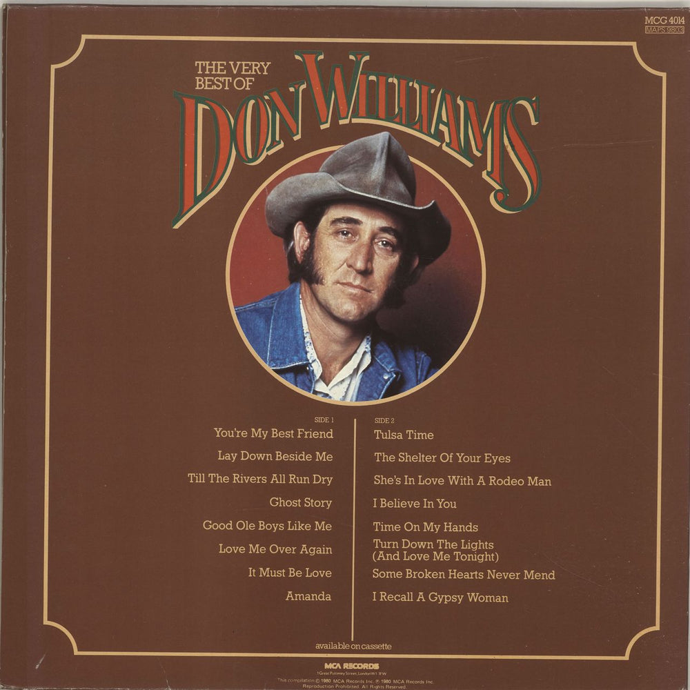 Don Williams The Very Best Of UK vinyl LP album (LP record)