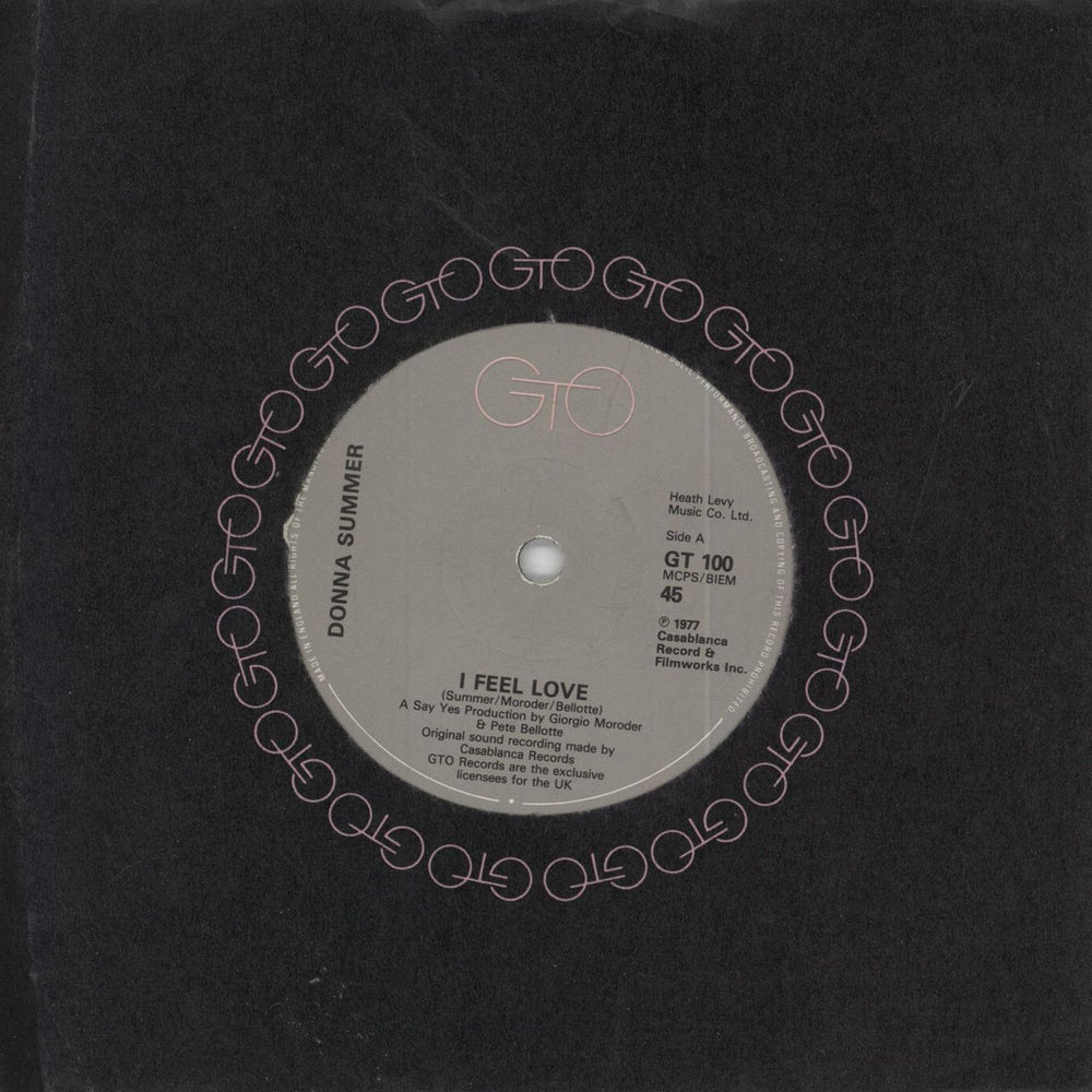 Donna Summer I Feel Love - solid UK 7" vinyl single (7 inch record / 45) GT100