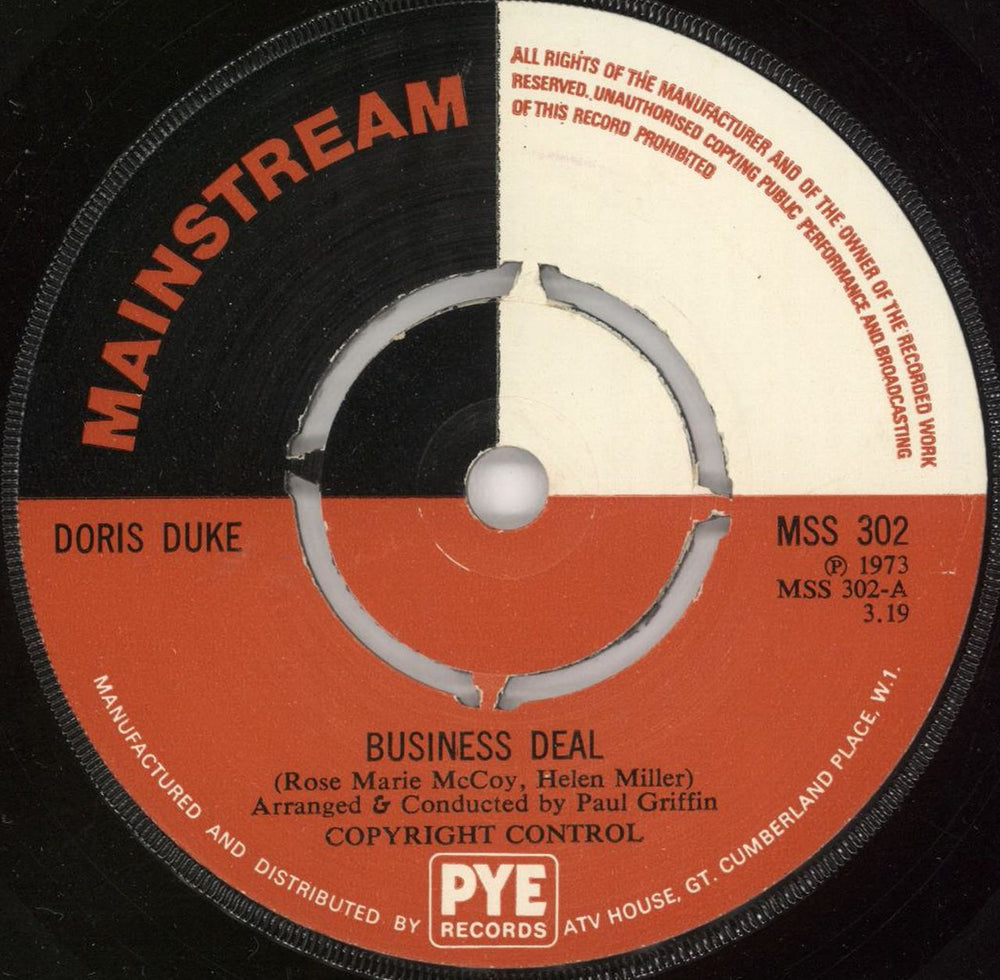 Doris Duke Business Deal - 4prong UK 7" vinyl single (7 inch record / 45) MSS302