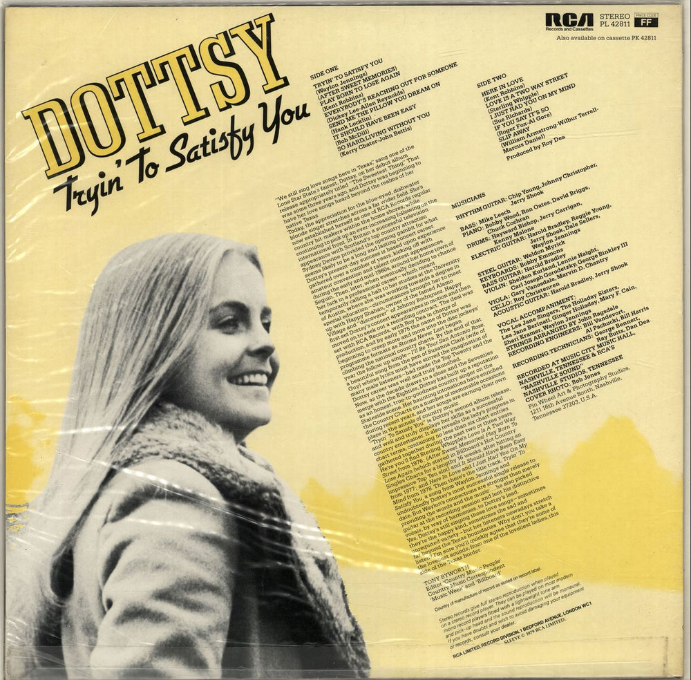 Dottsy Tryin' To Satisfy You UK vinyl LP album (LP record)