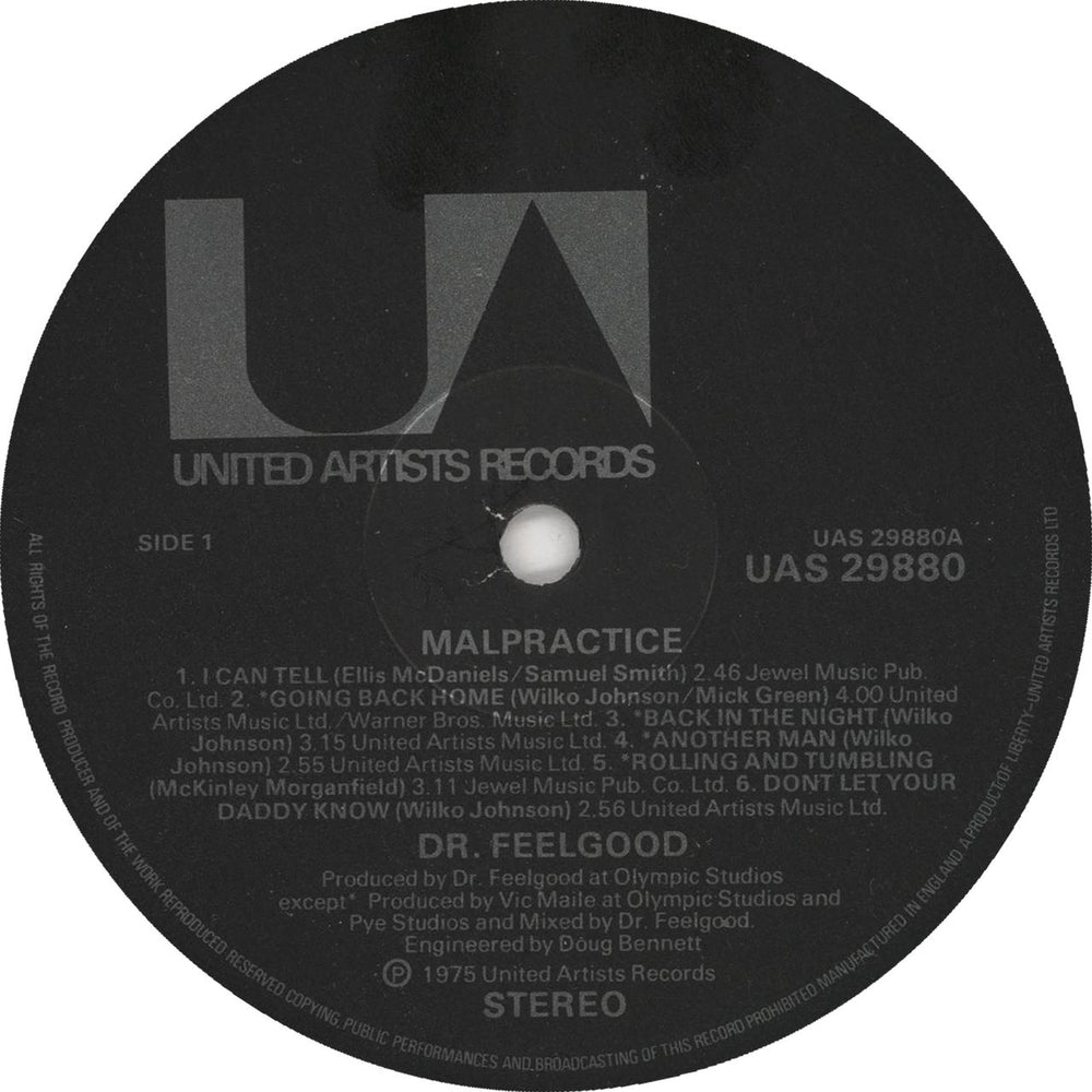 Dr Feelgood Malpractice - 1st - EX UK vinyl LP album (LP record) DRFLPMA727529