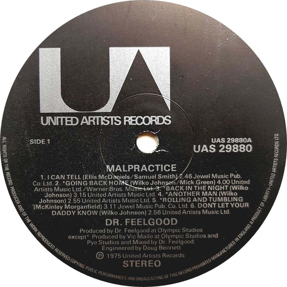 Dr Feelgood Malpractice - 1st UK vinyl LP album (LP record) DRFLPMA392443