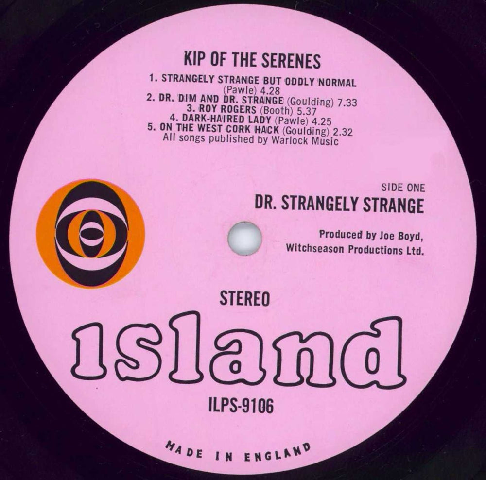 Dr Strangely Strange Kip Of The Serenes - Pink 'Eye' Label - VG/EX UK vinyl LP album (LP record) DRSLPKI676056