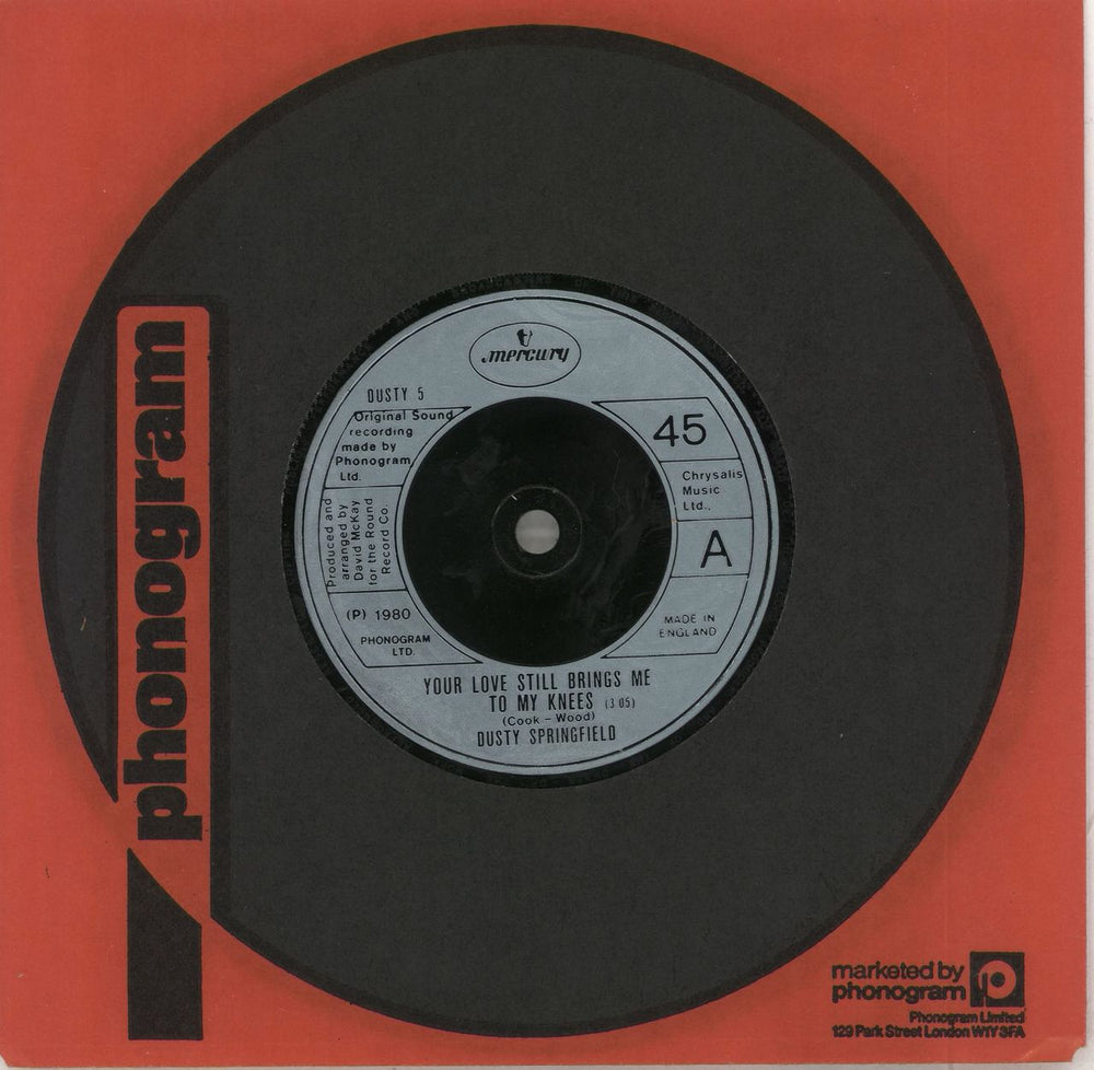 Dusty Springfield Your Love Still Brings Me To My Knees UK 7" vinyl single (7 inch record / 45) DUSTY5