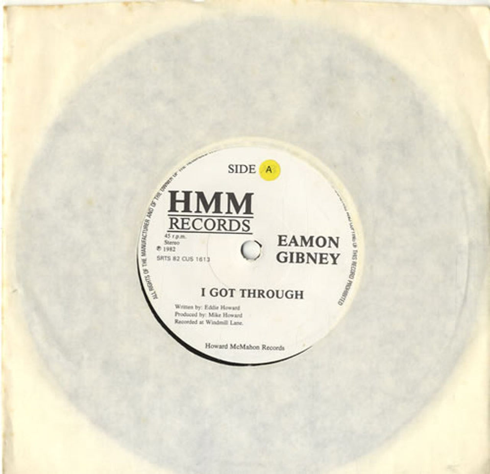 Eamon Gibney I Got Through UK 7" vinyl single (7 inch record / 45) SRTS82CUS1613