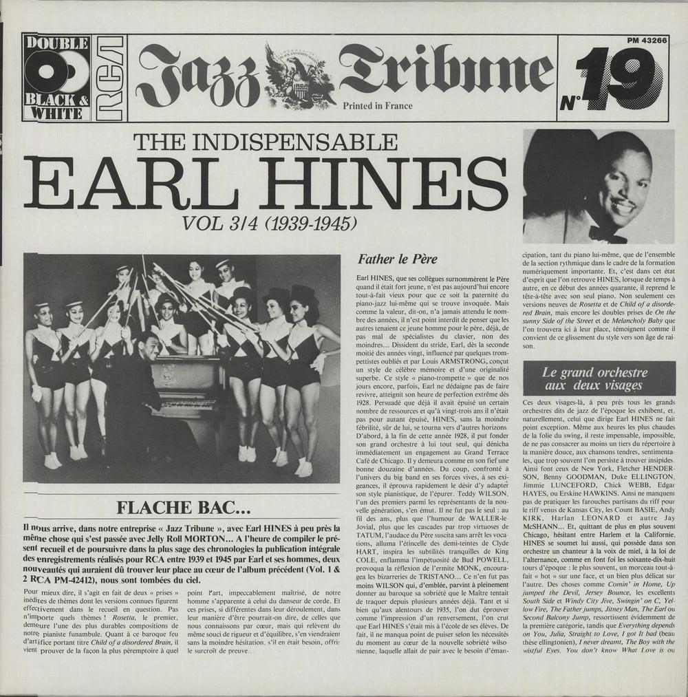 Earl Hines The Indispensable Earl Hines Volumes 3/4 (1939-1945) French 2-LP vinyl record set (Double LP Album) PM43266