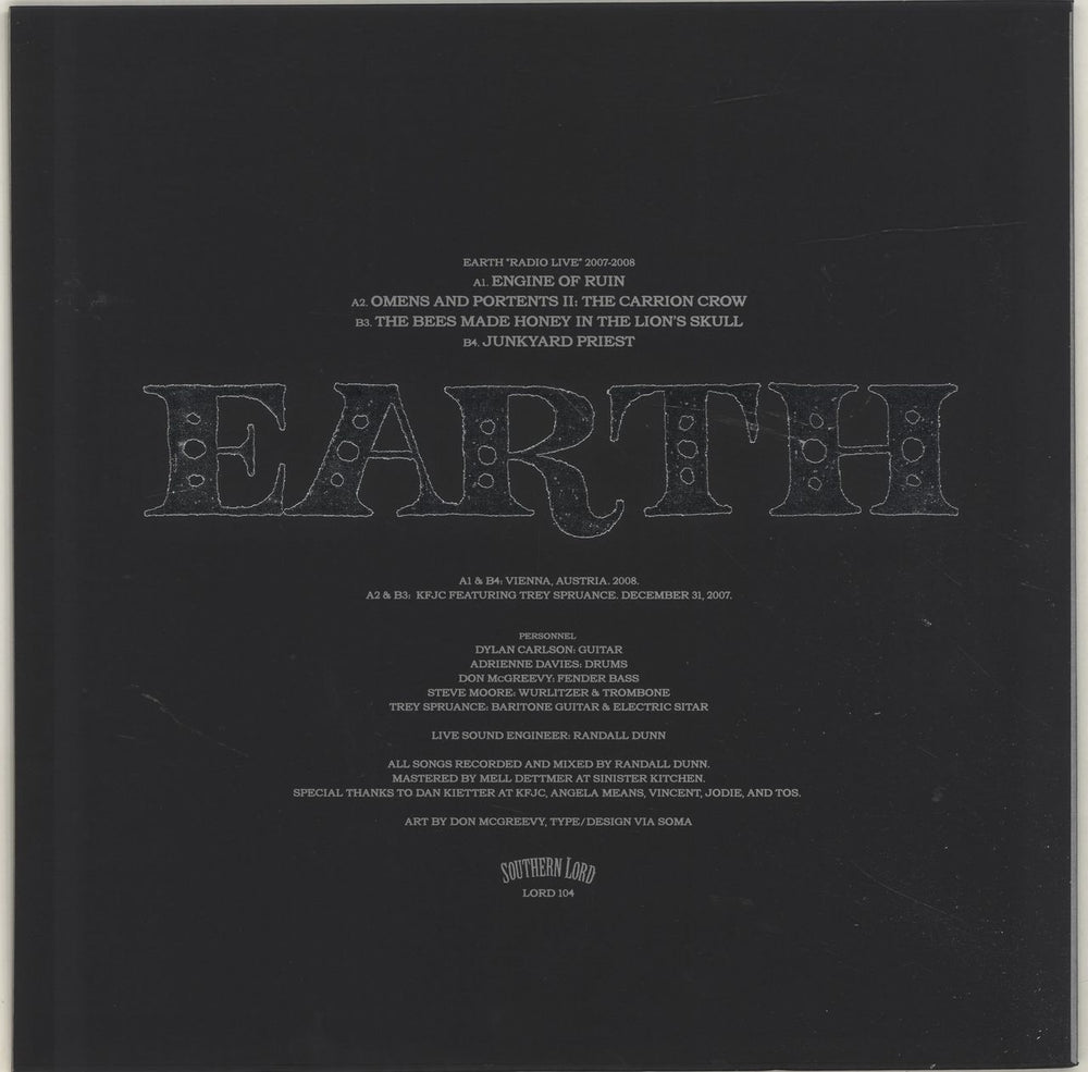 Earth Radio Earth 2007 - 2008 US vinyl LP album (LP record) 808720010411